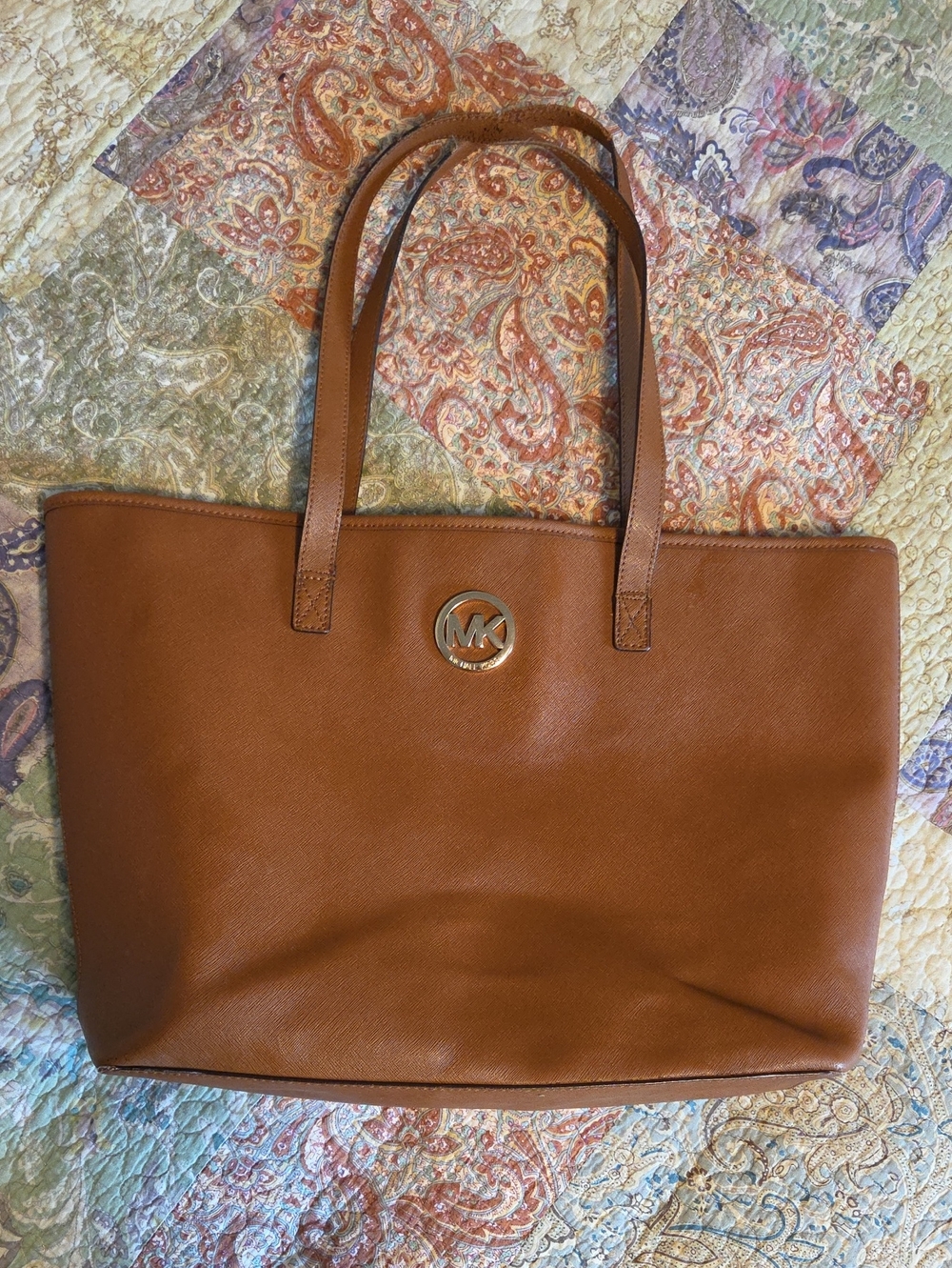 Michael Kors Cognac  Tote with MK Logo